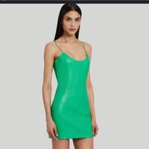Amanda Uprichard Vibrant Green Strappy Mini Dress